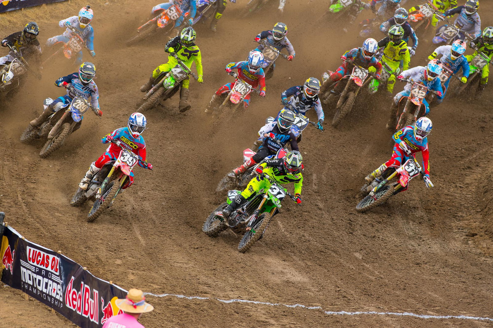 Joey Savatgy won the first moto convincingly.