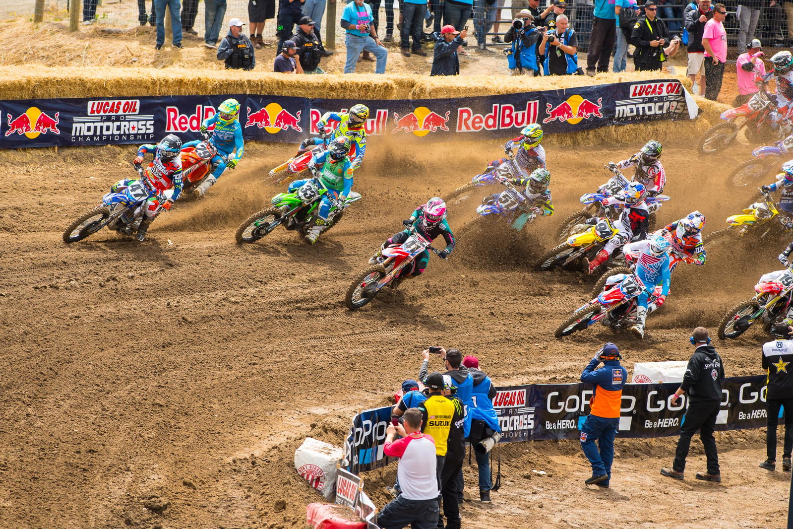 Cole Seely edged Trey Canard for the holeshot by mere inches.