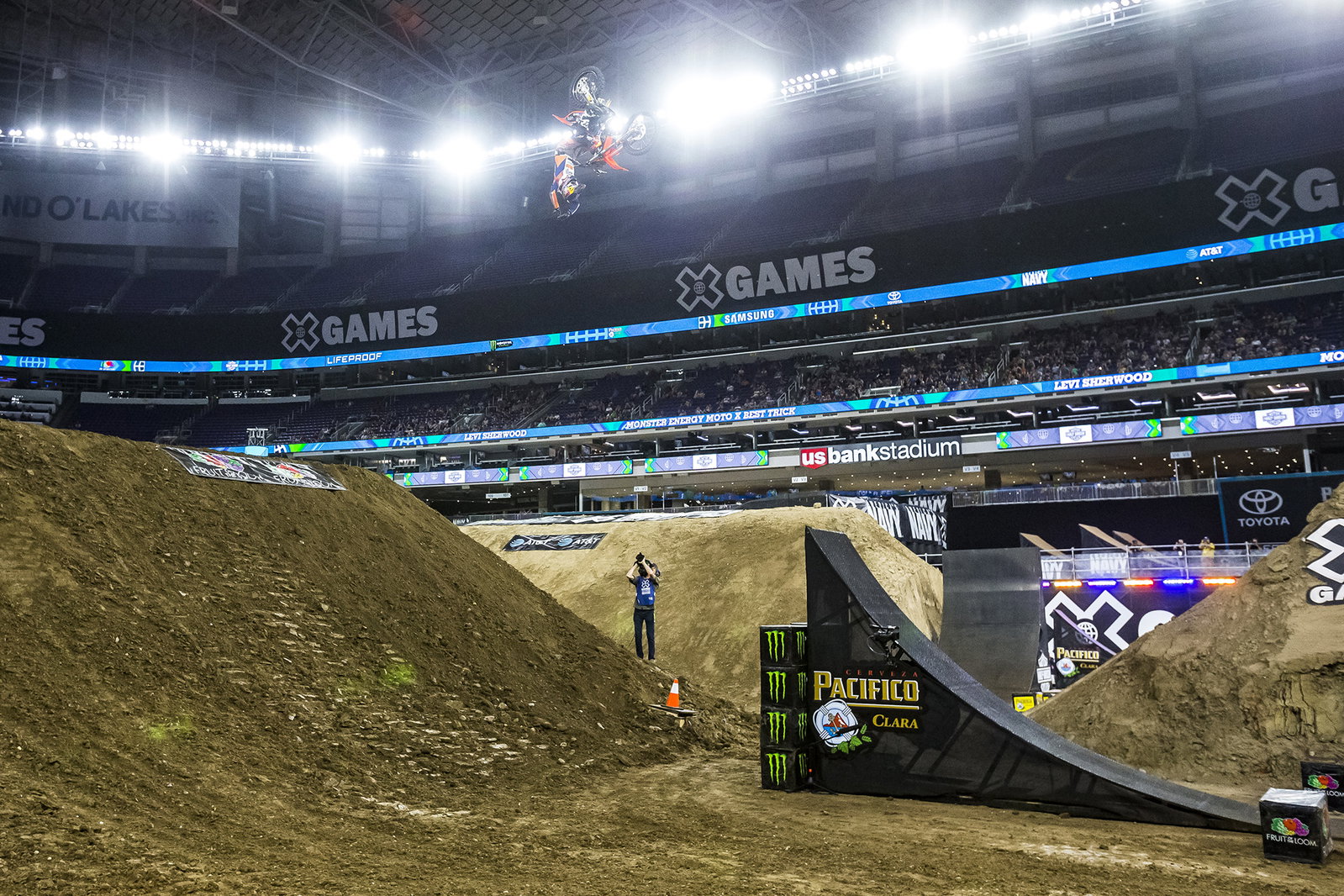 Taking both hands off the bars during a double backflip. Insanity.