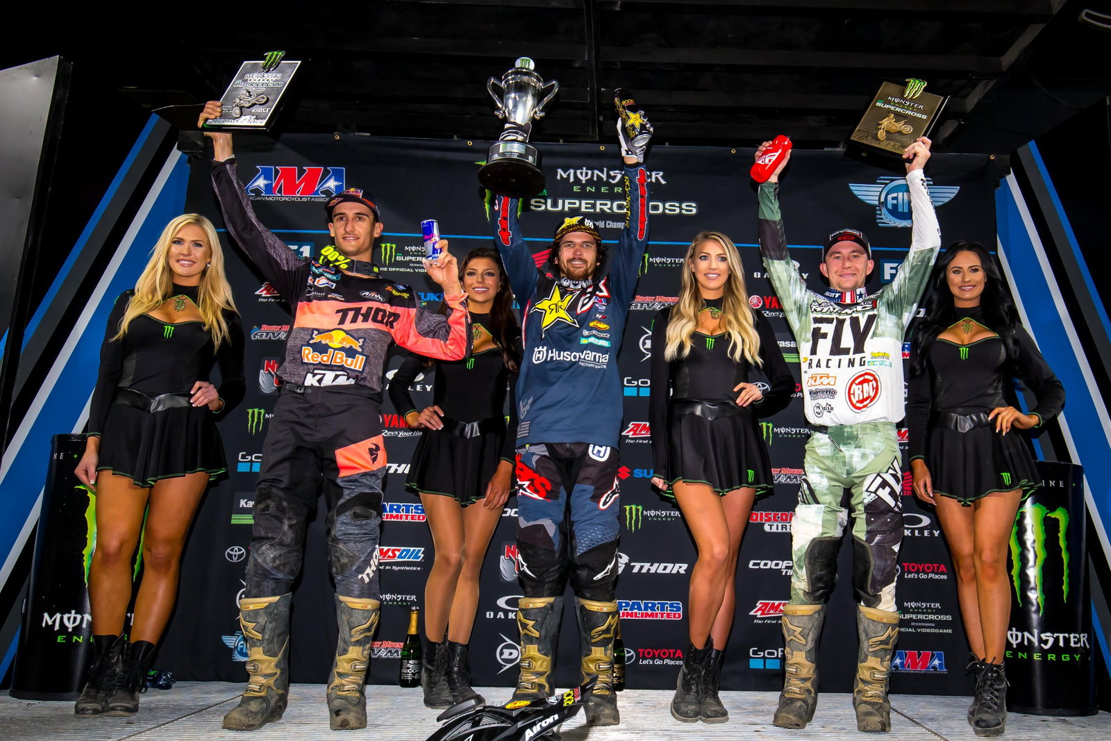 Baggett (right) scored his second podium of the season in San Diego.