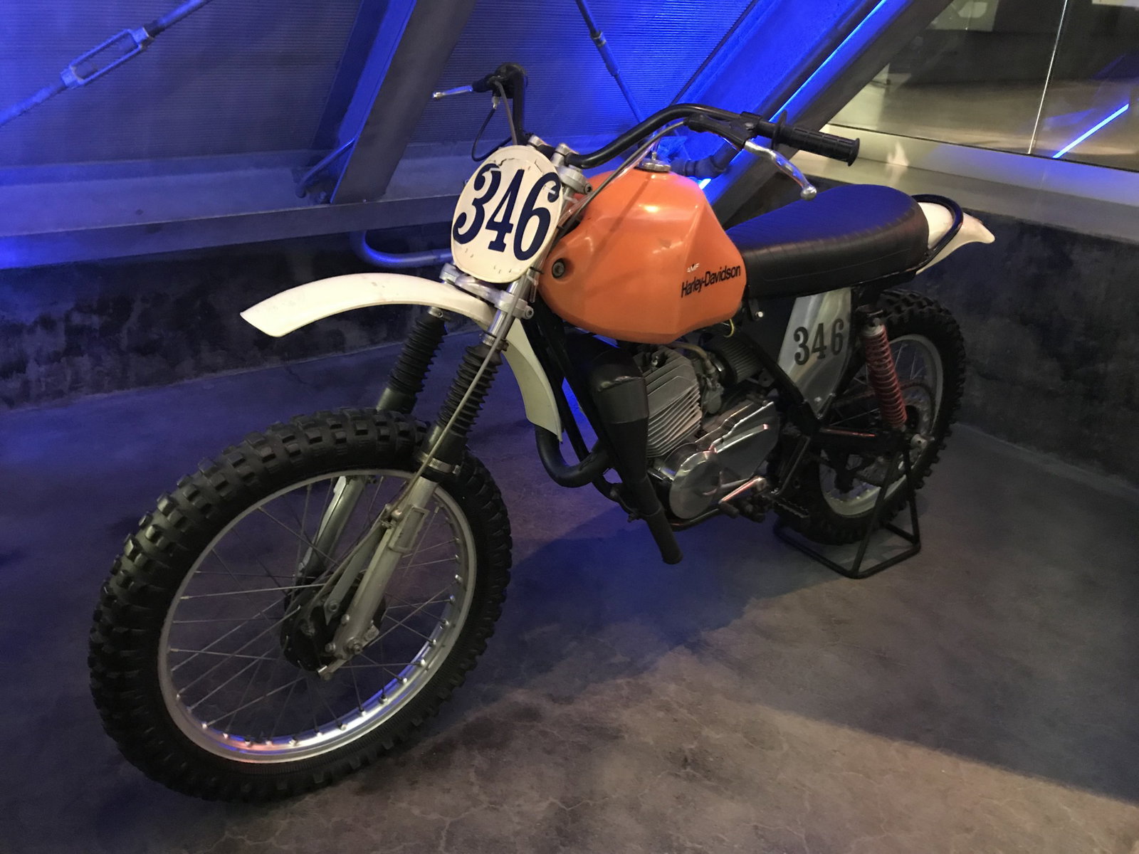 The Harley-Davidson 250 SX that Larry Roeseler and Bruce Ogilvie rode to the 1975 Baja 500 win is now in the Harley-Davidson Museum in Milwaukee.