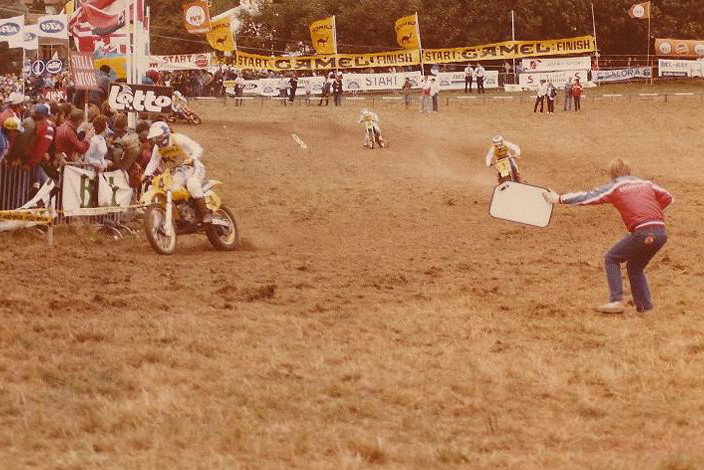 Tom Brinkman shot this photo of Team USA at the start of the first moto in Angreau, Belgium.