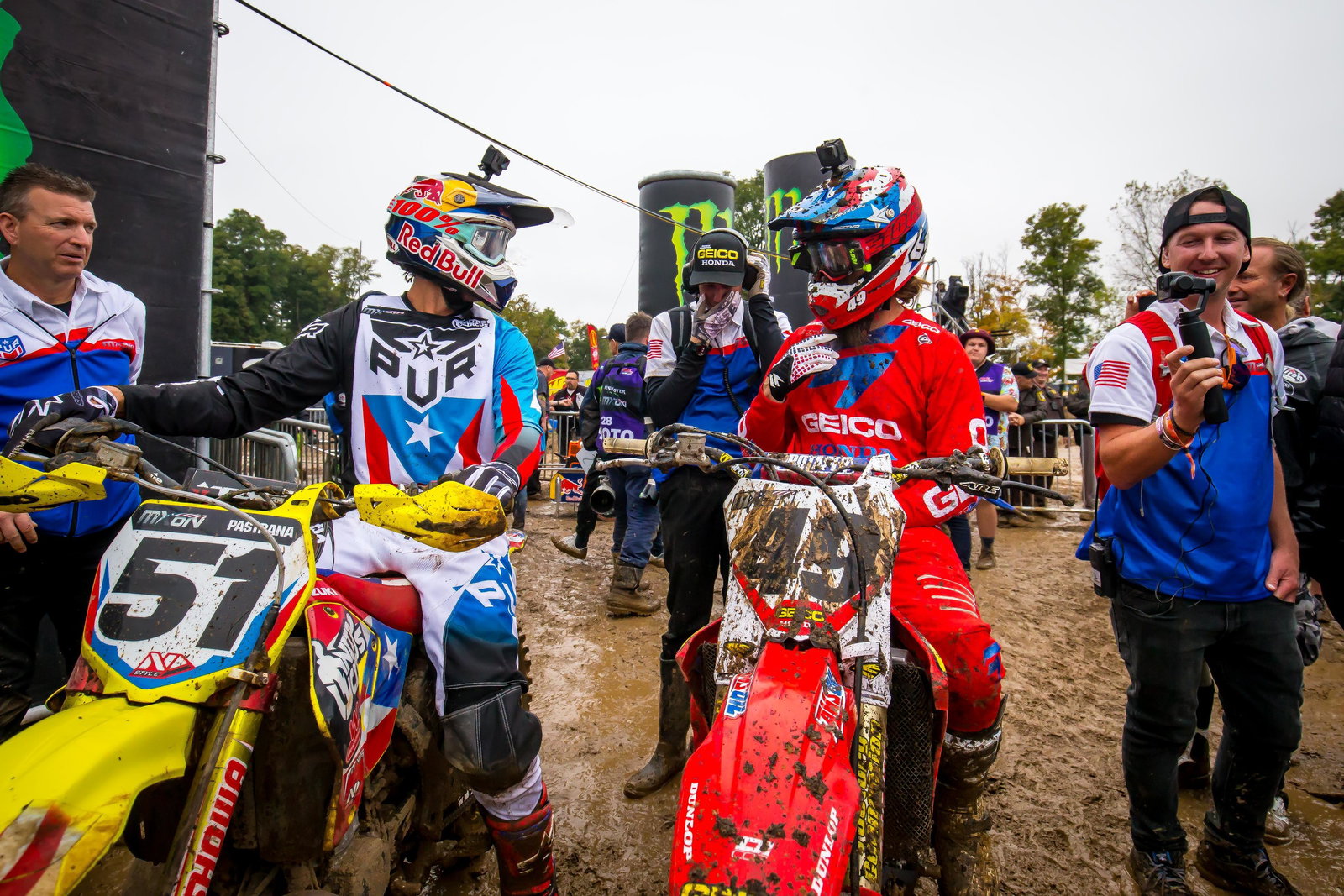 Pastrana teamed with Kevin Windham (49) and Ryan Sipes on Team Puerto Rico for the 2018 Motocross of Nations.