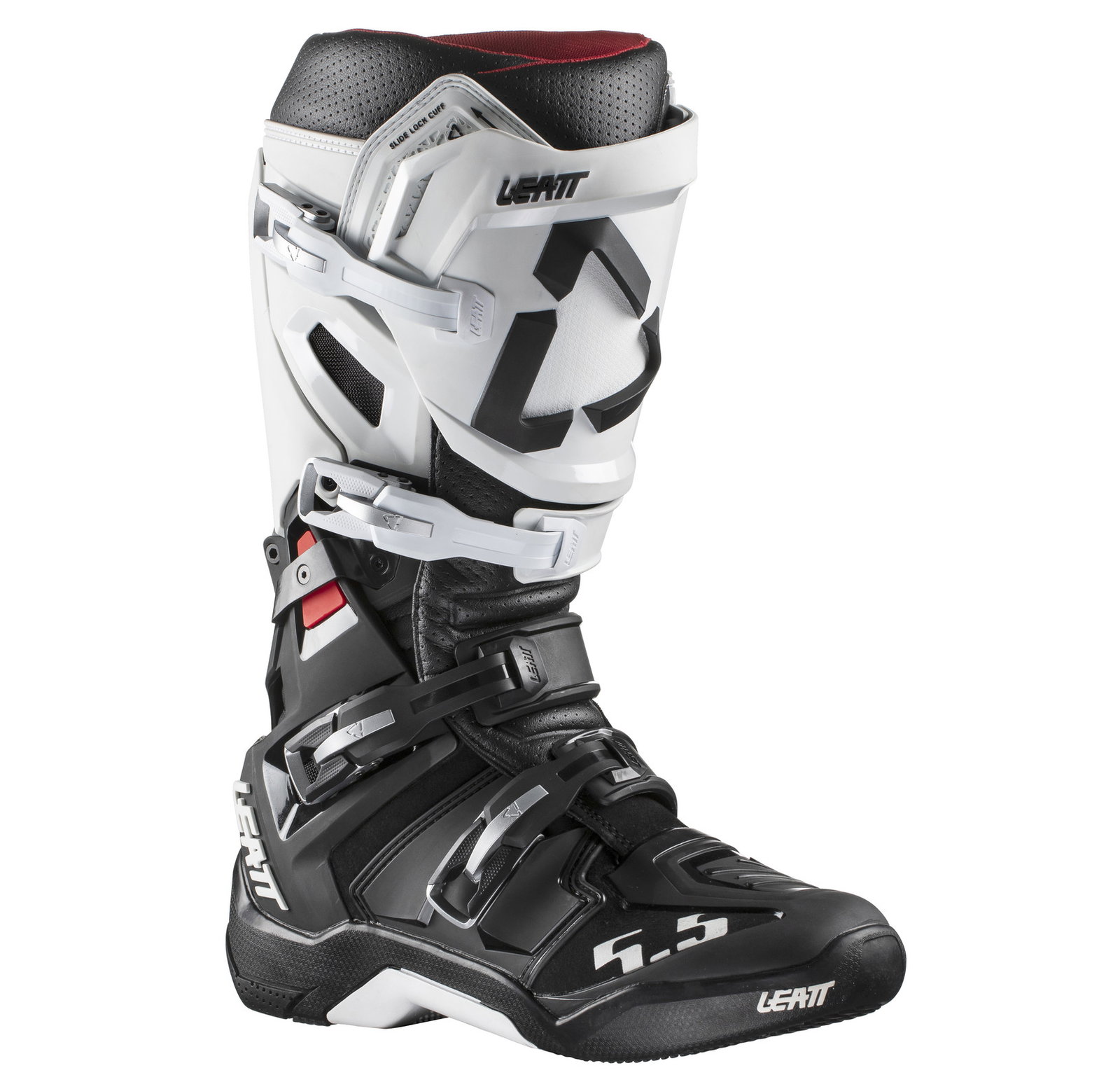 Leatt_Boot_GPX5_5FlexLock_WhtBlk_isoFront_3020002120c