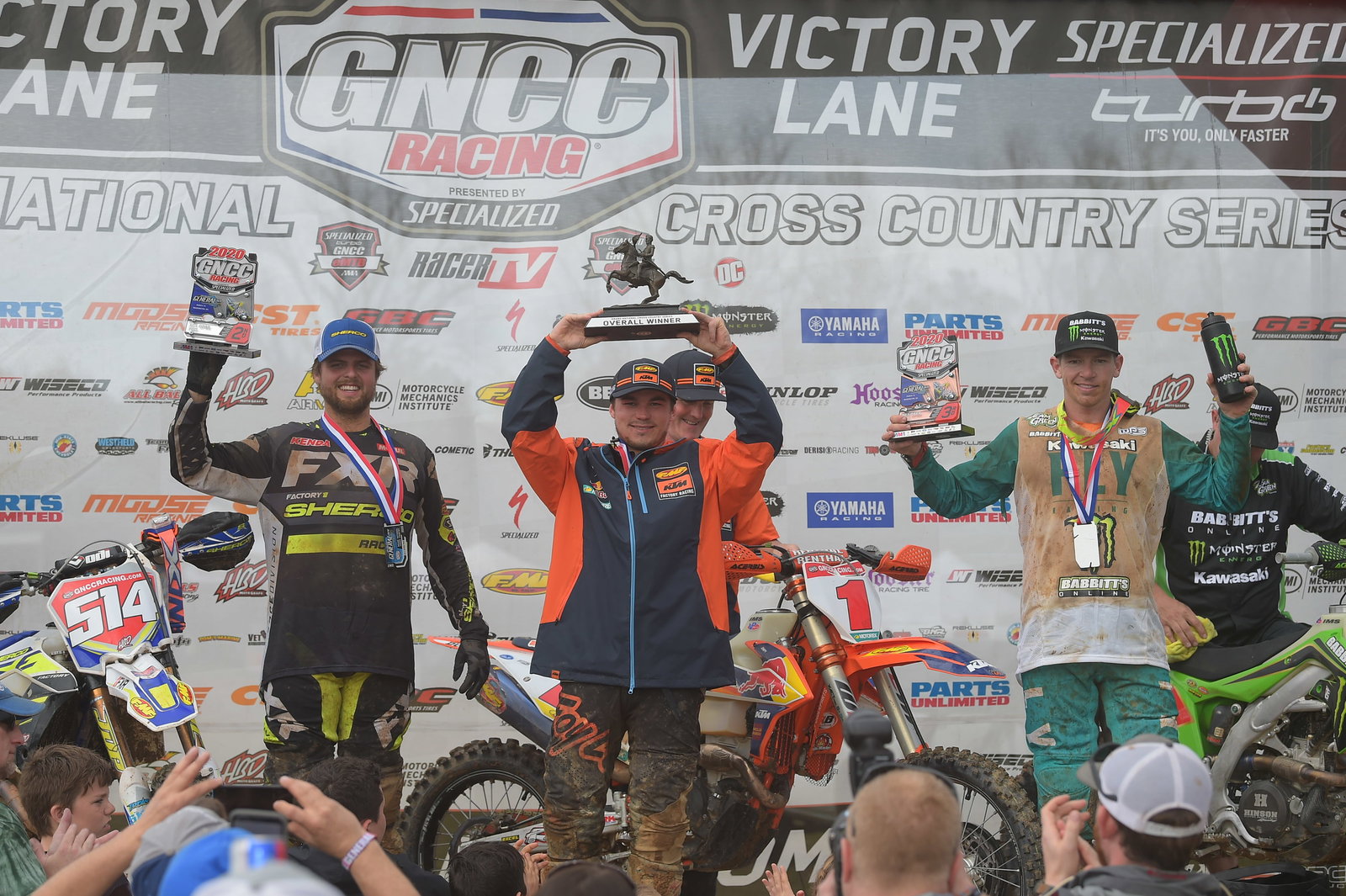 Kailub Russell (center) Steward Baylor (left) and Josh Strang (right) rounded out the top three overall at The Specialized General.