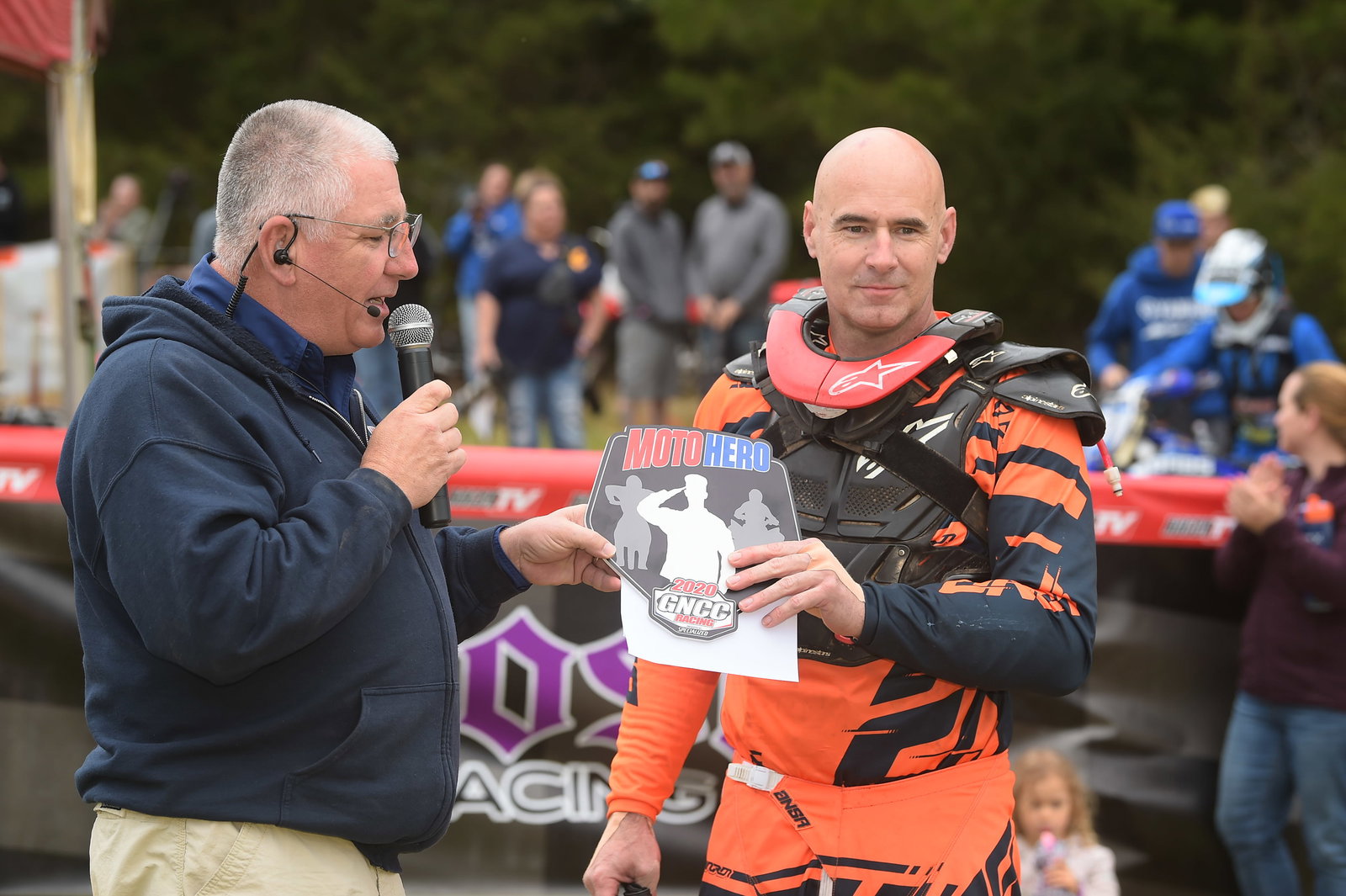 Georgia&rsquo;s David Parsons receiving the GNCC Moto Hero Award.