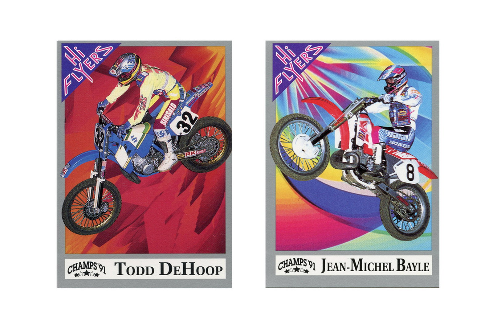 Jimmy Button and Lance Smail 1991 Hi Flyers Motocross Cards - Racer X
