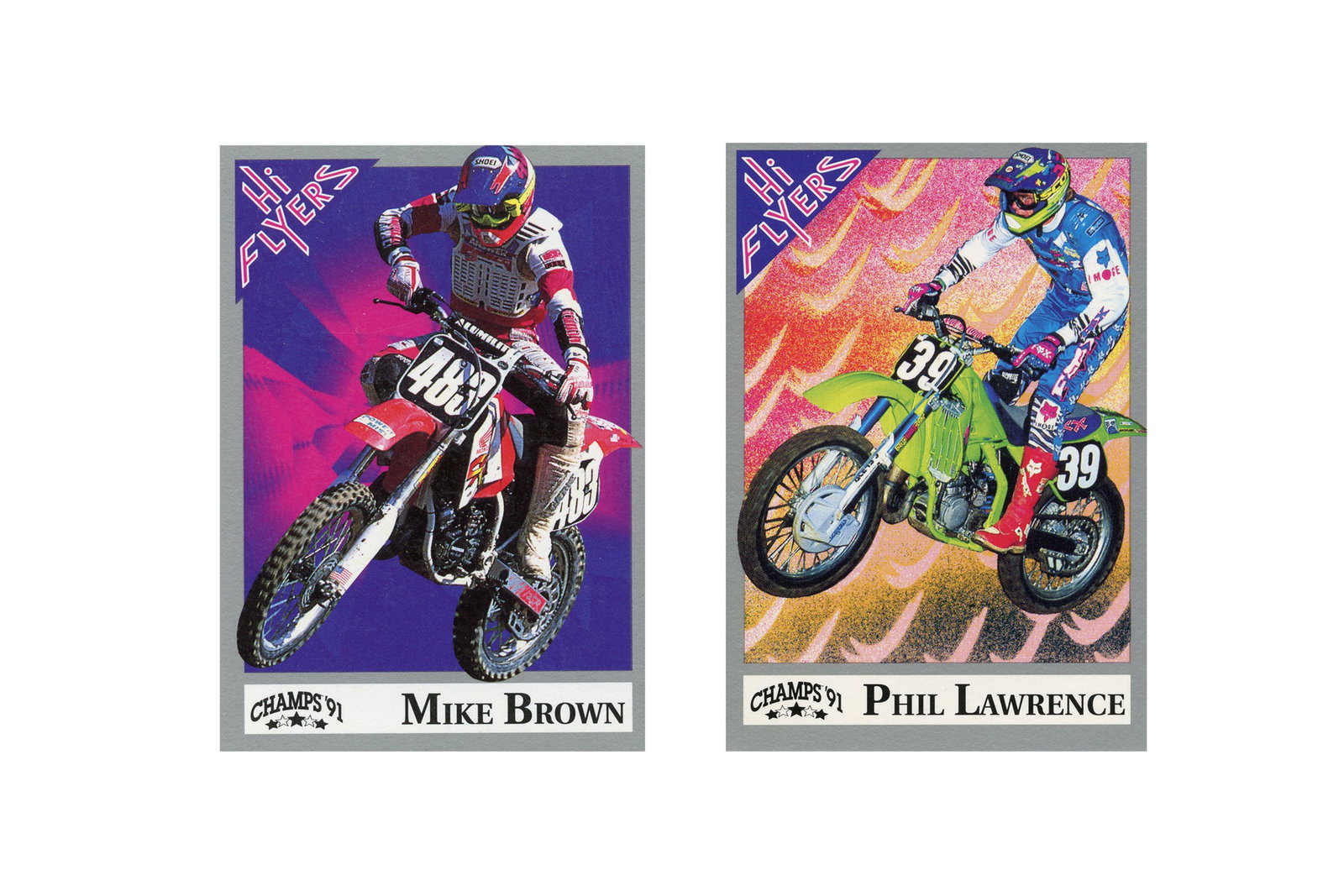 Jimmy Button and Lance Smail 1991 Hi Flyers Motocross Cards - Racer X