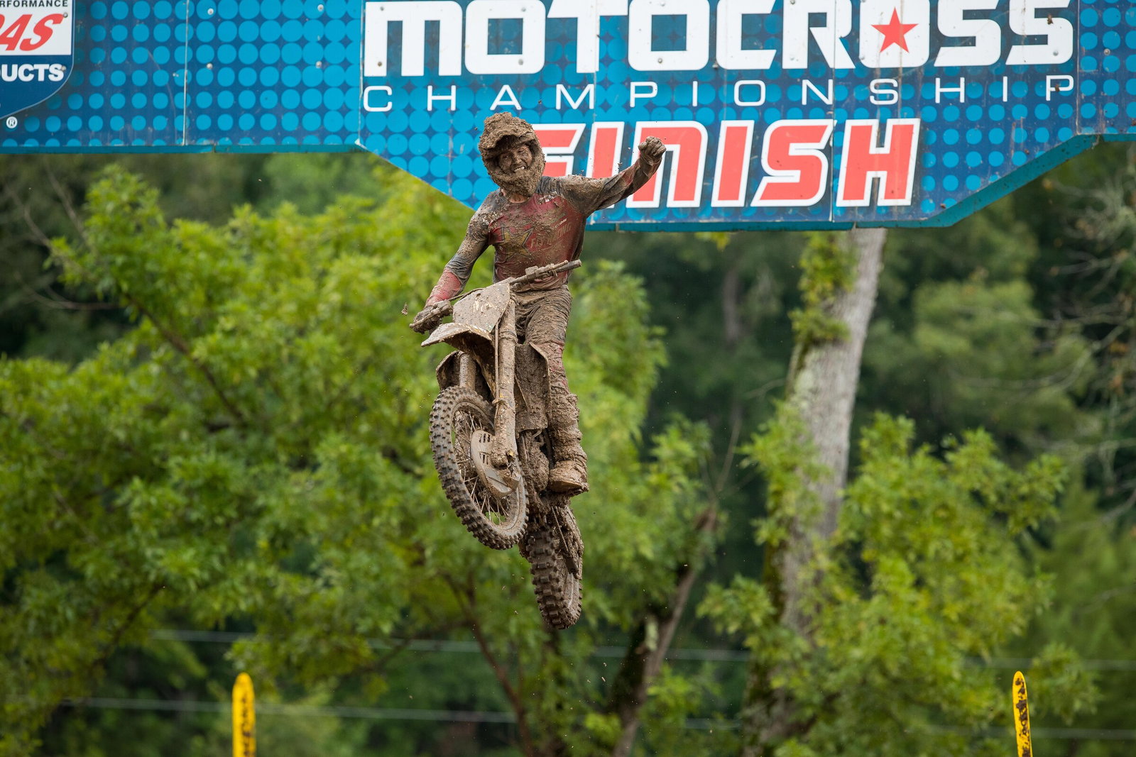 RJ Hampshire was victorious in the first moto but suffered a mechanical issue late in Moto 2 that dropped him down the order.
