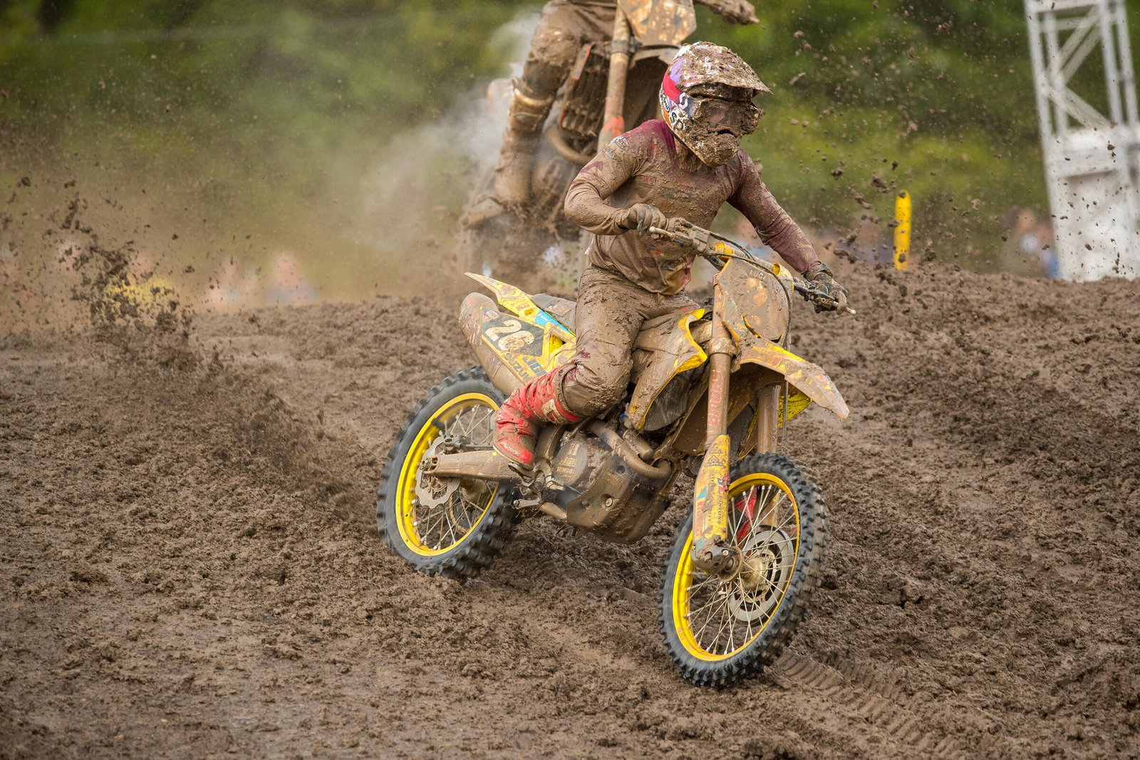 Alex led early in both motos, but moto one was marred by crashes. He dominated moto two.