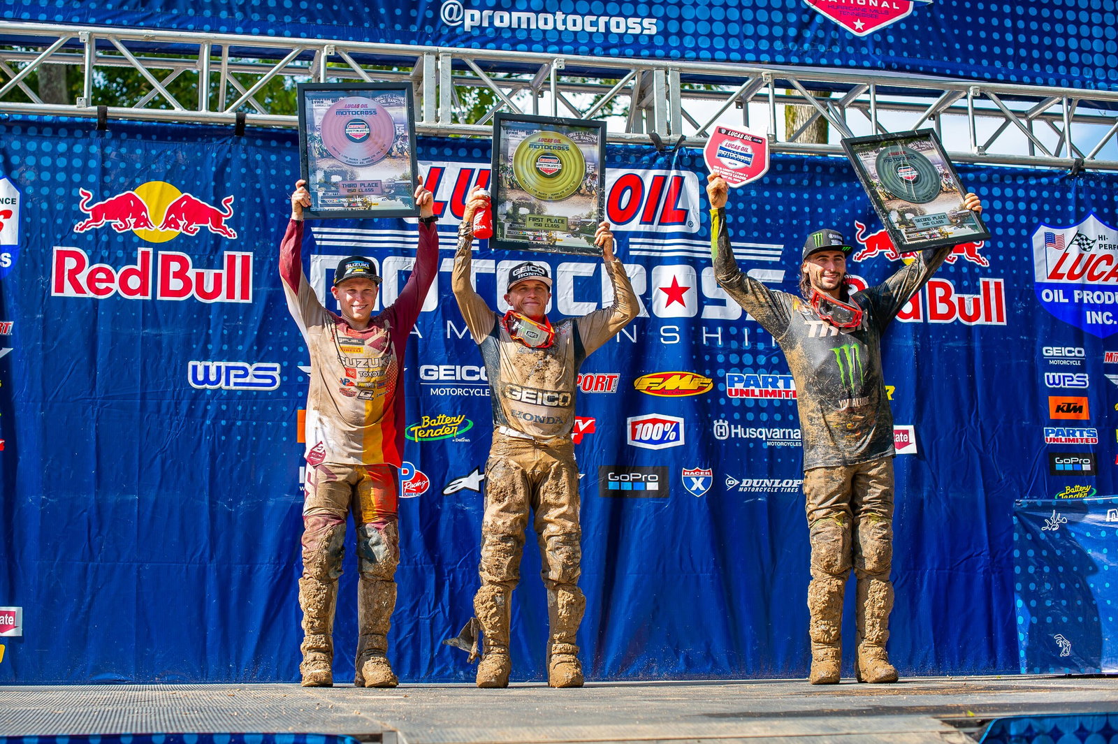 The 250 Class overall podium at the second round had years and years and years of experience.
