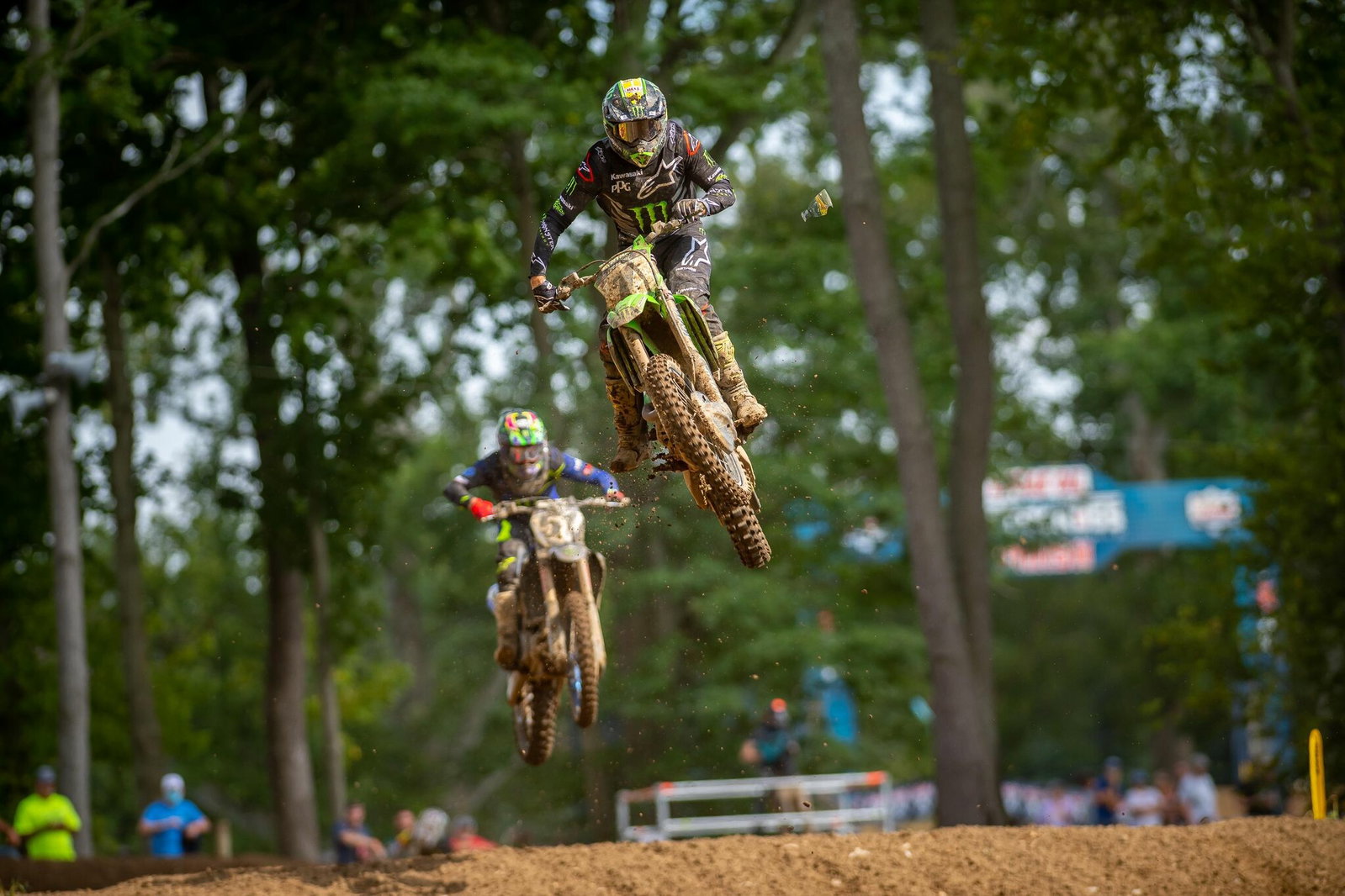 Justin Barcia stalks Eli Tomac in 450 Moto 2.