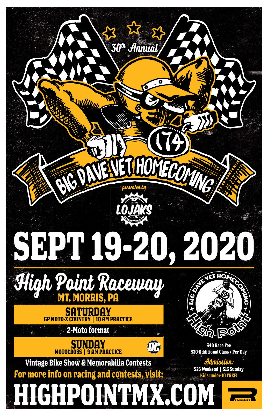 The 30th annual DC Vet Homecoming will take place on September 19-20 at High Point Raceway in Mount Morris, Pennsylvania.