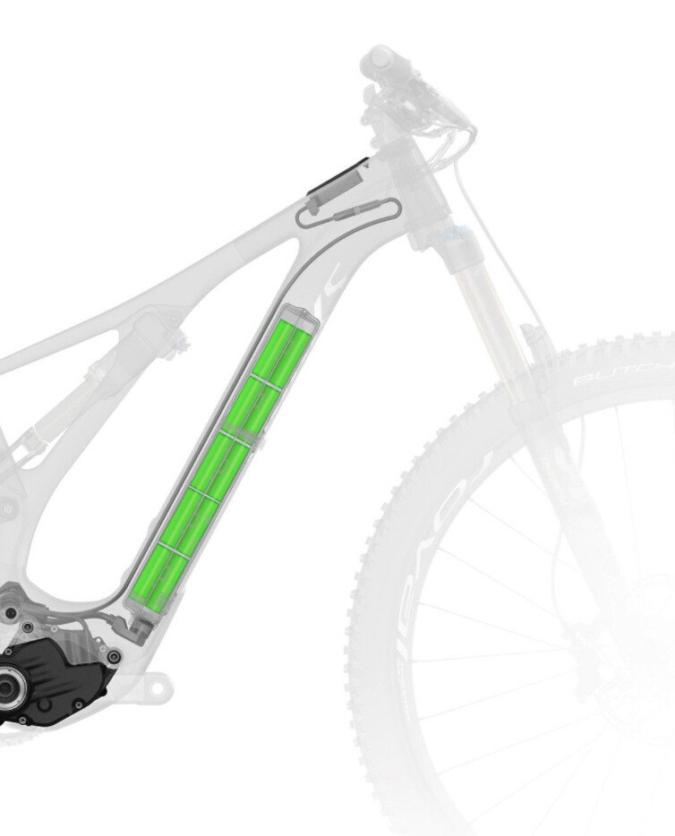 The 240 watt Turbo Levo SL battery sits inside the downtube of the bike.