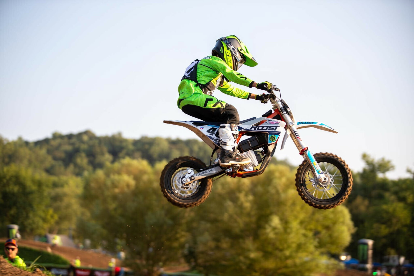 Nightingale in the first Mini-E (4-6) Jr. moto at the ranch. Nightingale took the overall in the class as well, after 1-1-2 moto finishes.