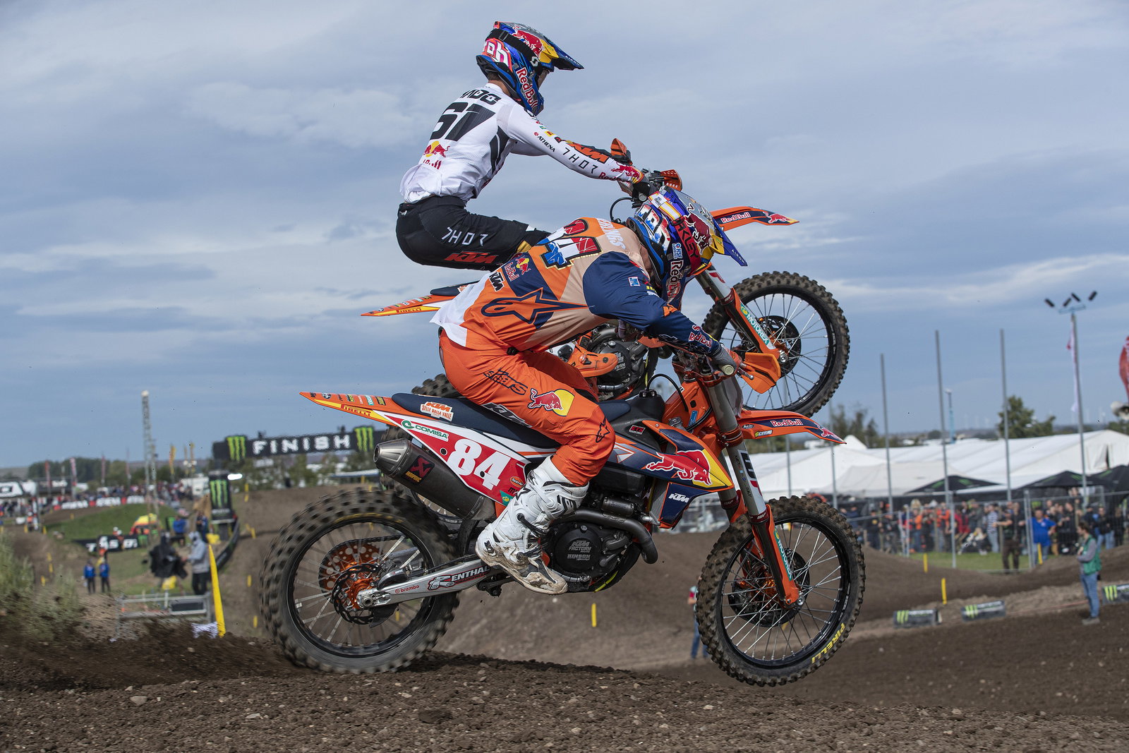 Watch: Herlings and Prado Collide at Finish of MXGP of Germany Moto