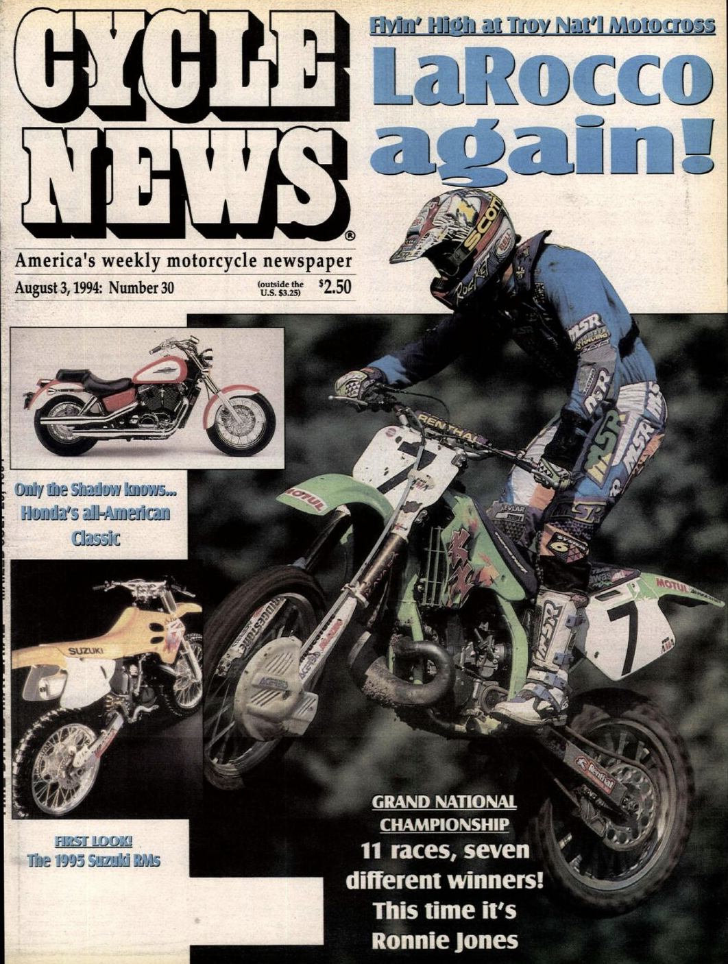 Mike LaRocco on the cover of&nbsp;Cycle News.