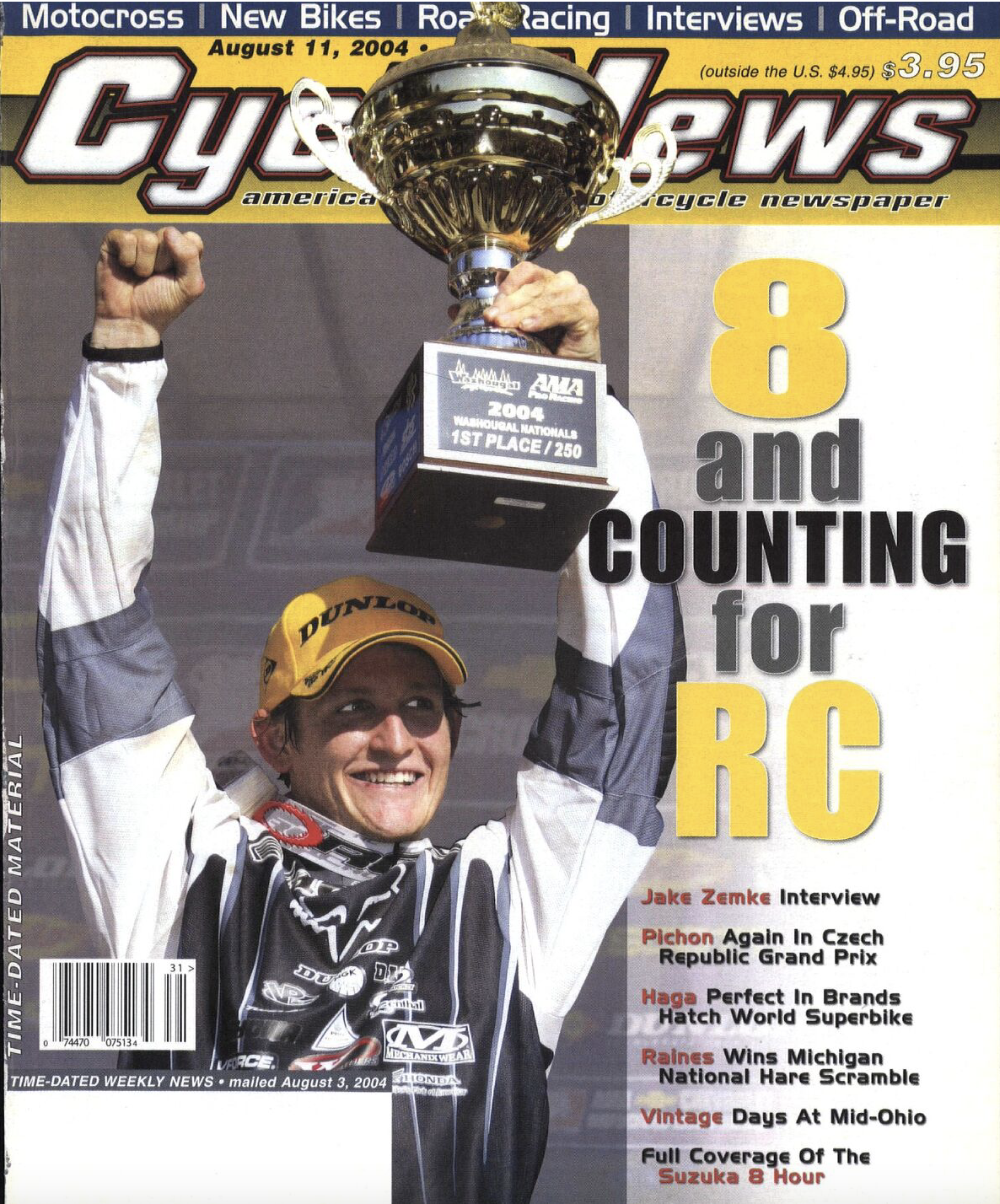 Ricky Carmichael on the cover of Cycle News.
