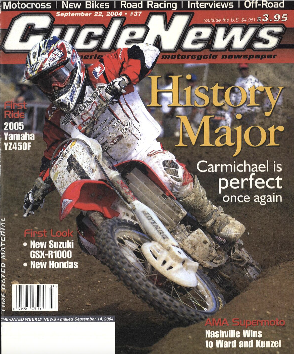 Ricky Carmichael on the cover of Cycle News.