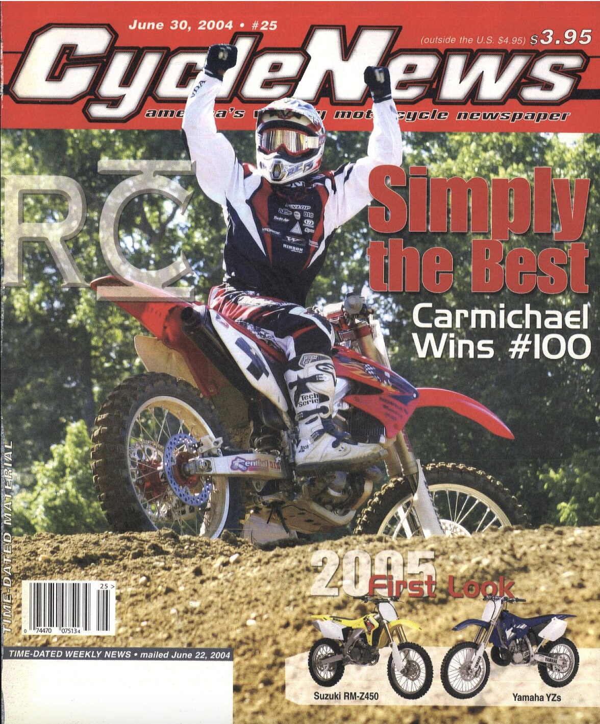 Ricky Carmichael on the cover of Cycle News.