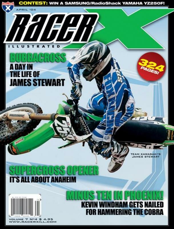 James Stewart on the cover of Racer X Illustrated.