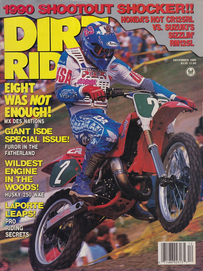 Jeff Stanton on the cover of Dirt Rider in 1989.