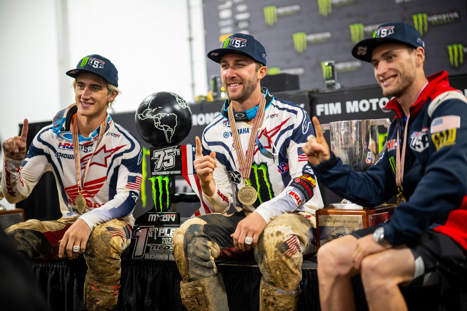 Eli Tomac with Chase Sexton and Justin Cooper.