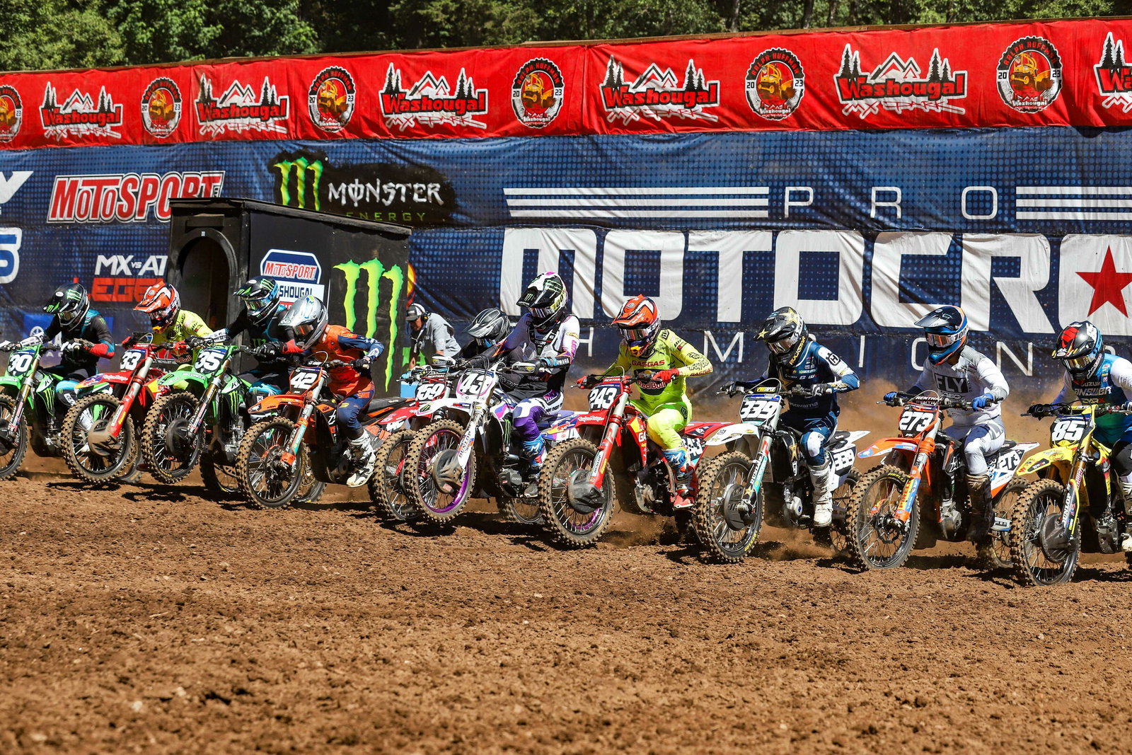 The start of the second 250 Class moto.
