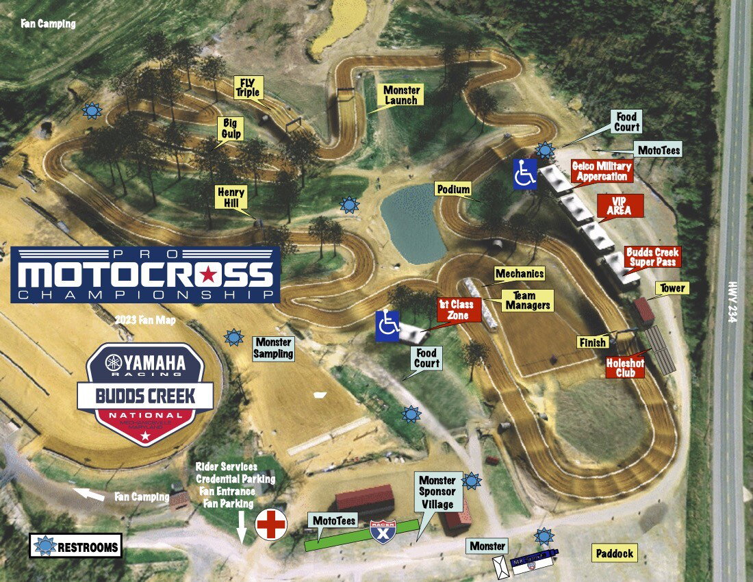 2023 Budds Creek National fan map.
