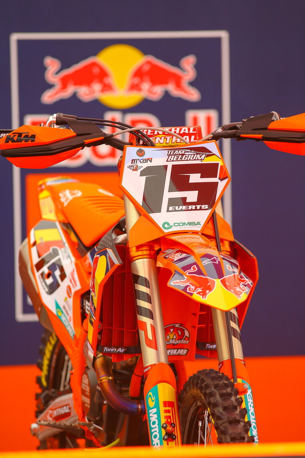 Liam Everts' KTM 350 SX-F race machine for Team Belgum.