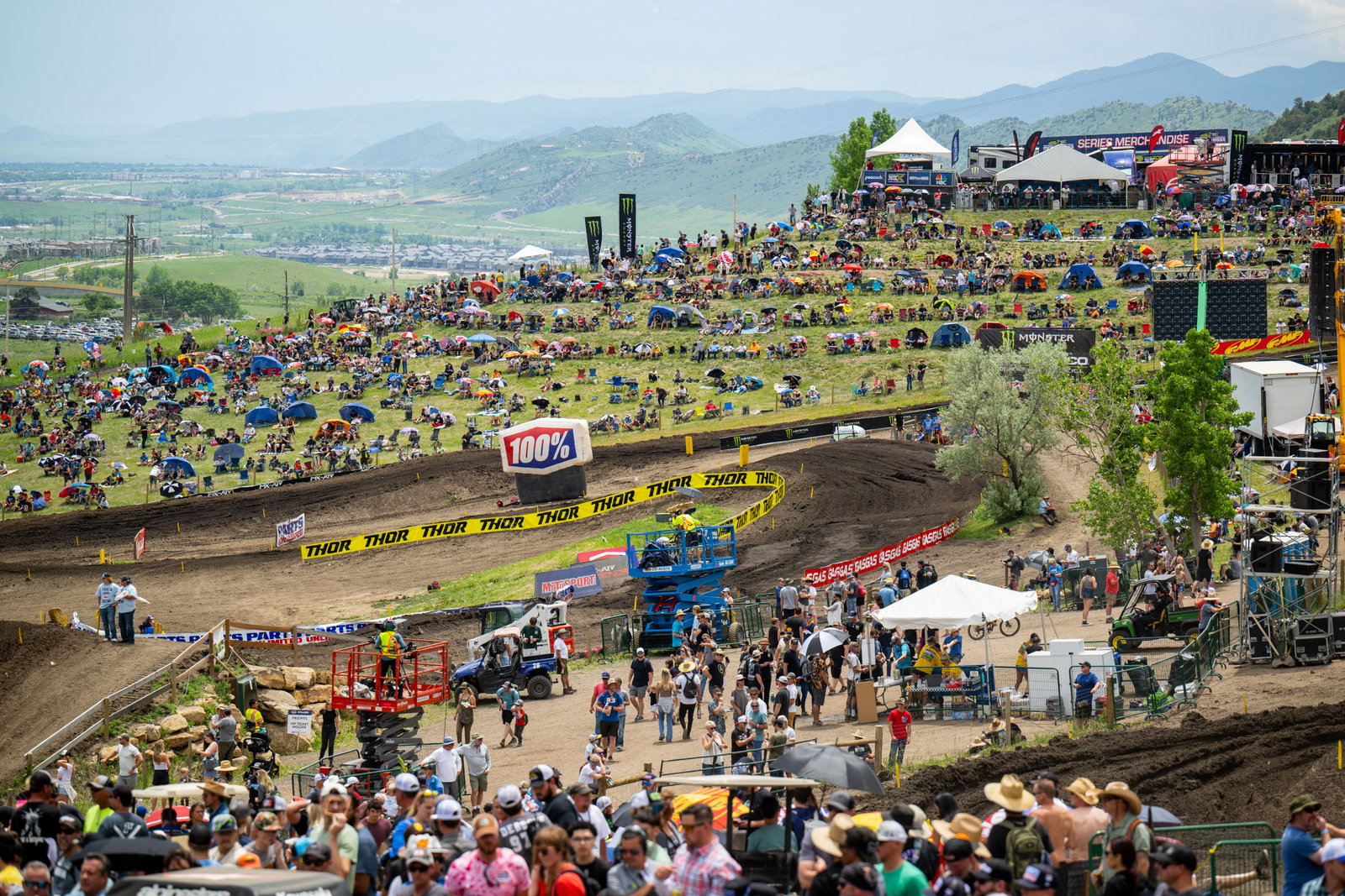 Thunder Valley with the mountains in the background. The view in the other direction, which you rarely see in photos because it's on the opposite side of the valley from the track, is even better.