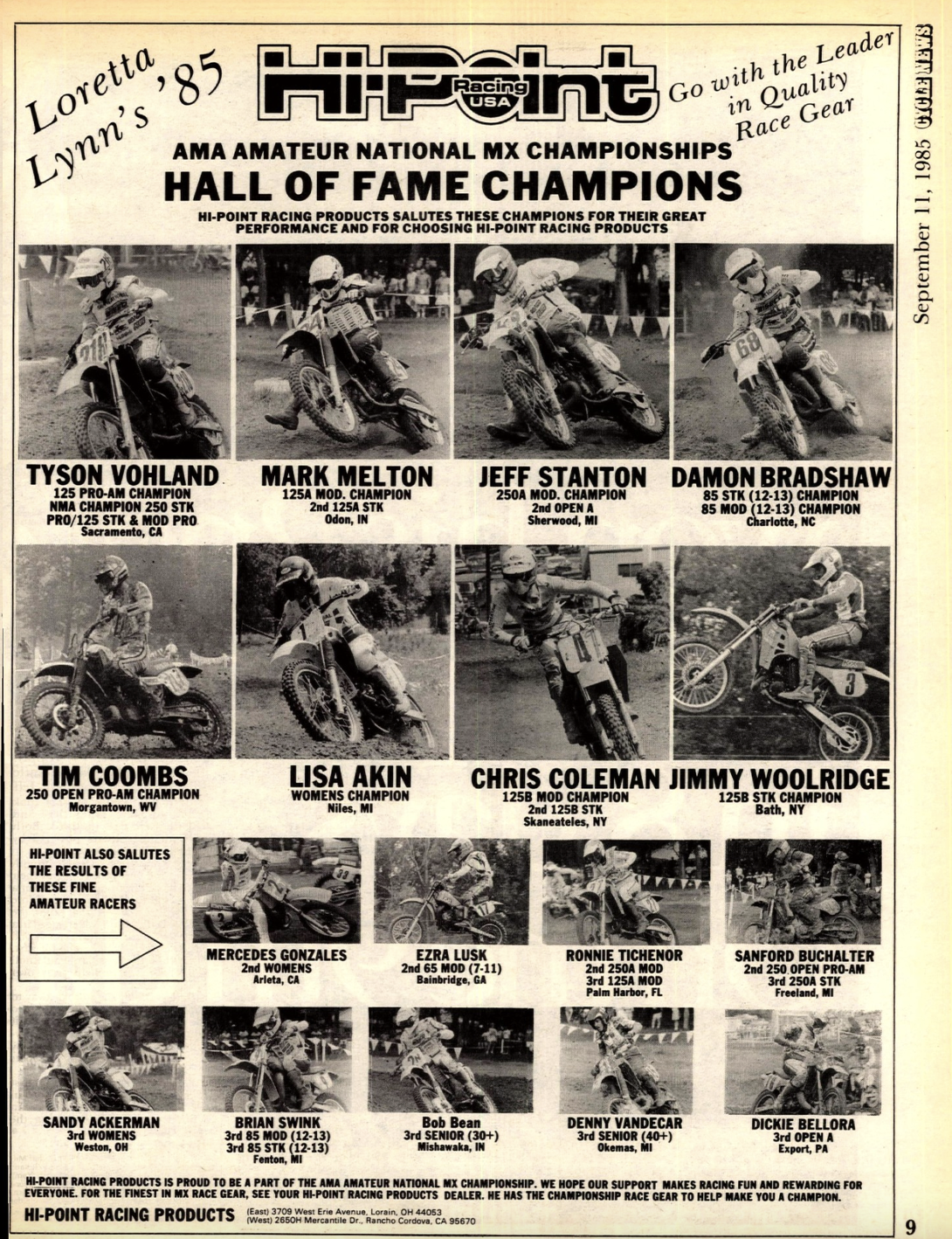 1985 Loretta's win ad.