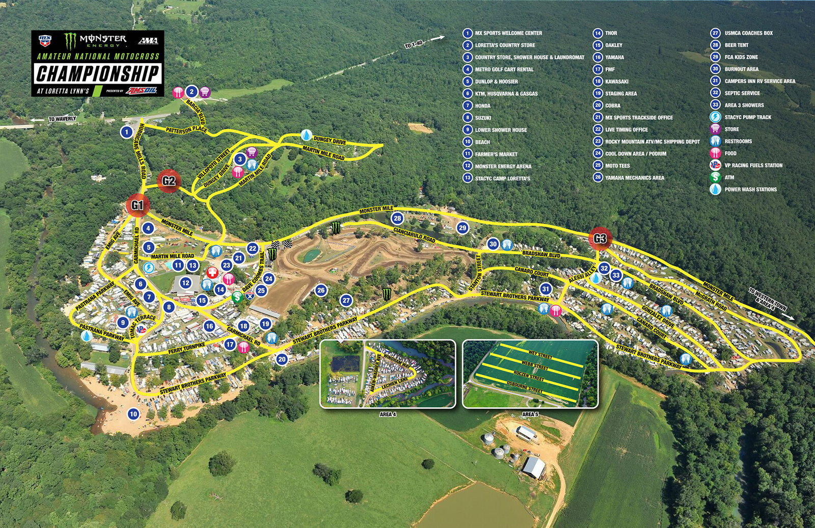 2026 Loretta Lynn's facility map.