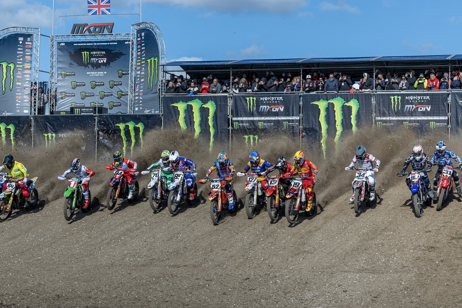 The MXGP class takes off. With 24th gate pick (drawn at random), you won't even see Eli Tomac on the outside.