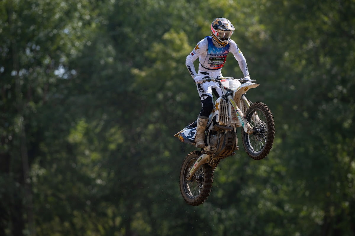 Husqvarna rider Landon Gordon broke through with his first moto win of the week.