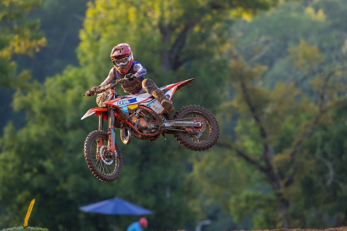KTM rider Joey Vicari took a big moto win in Mini Sr. 1 that moved him atop the overall standings.