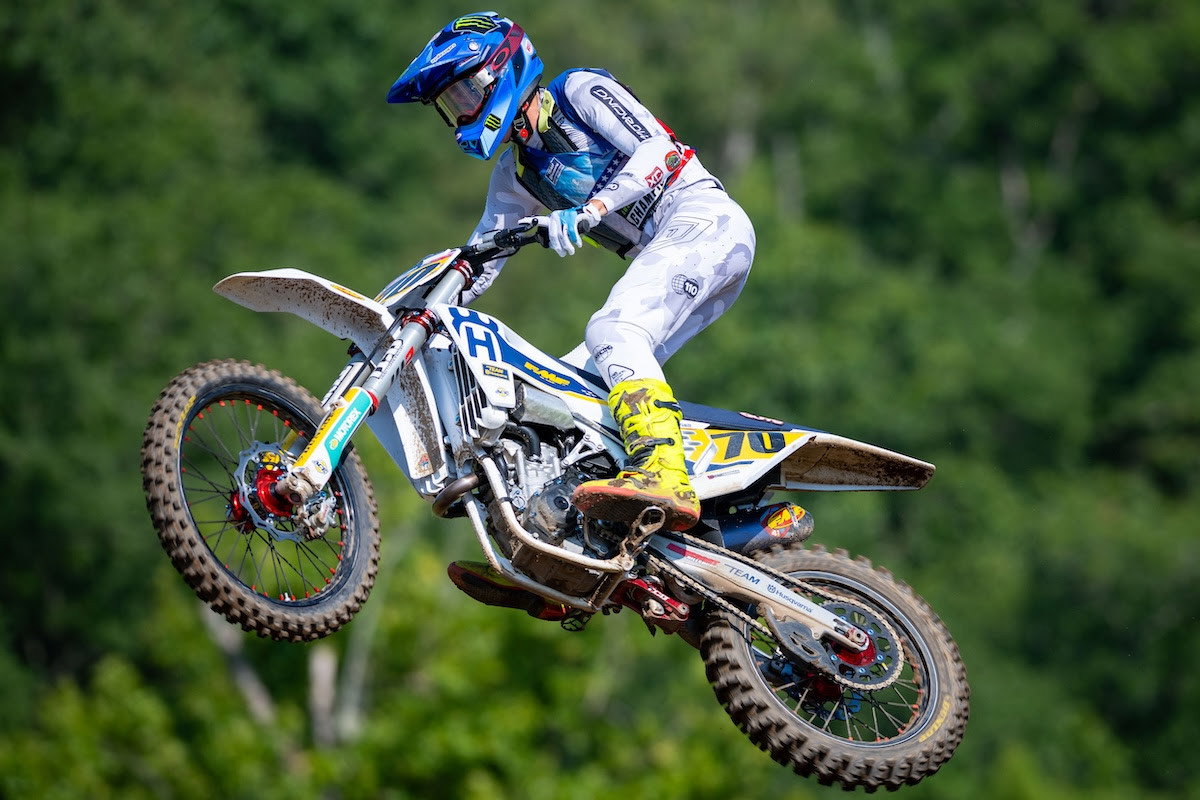 Husqvarna rider Tristan Prueitt took the Moto 2 win in 250 B.