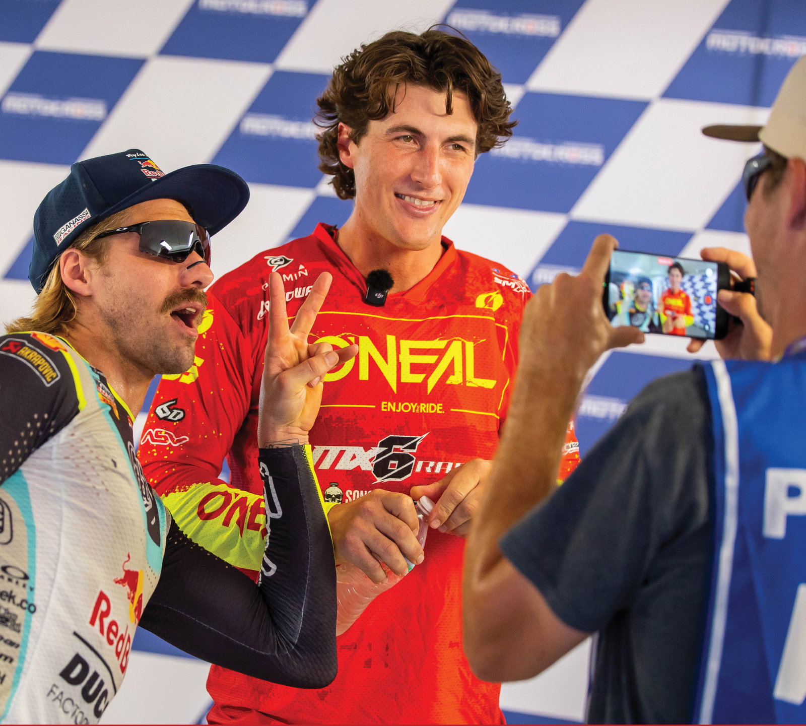 Justin Barcia photobombs Marshal Weltin and Matty B.