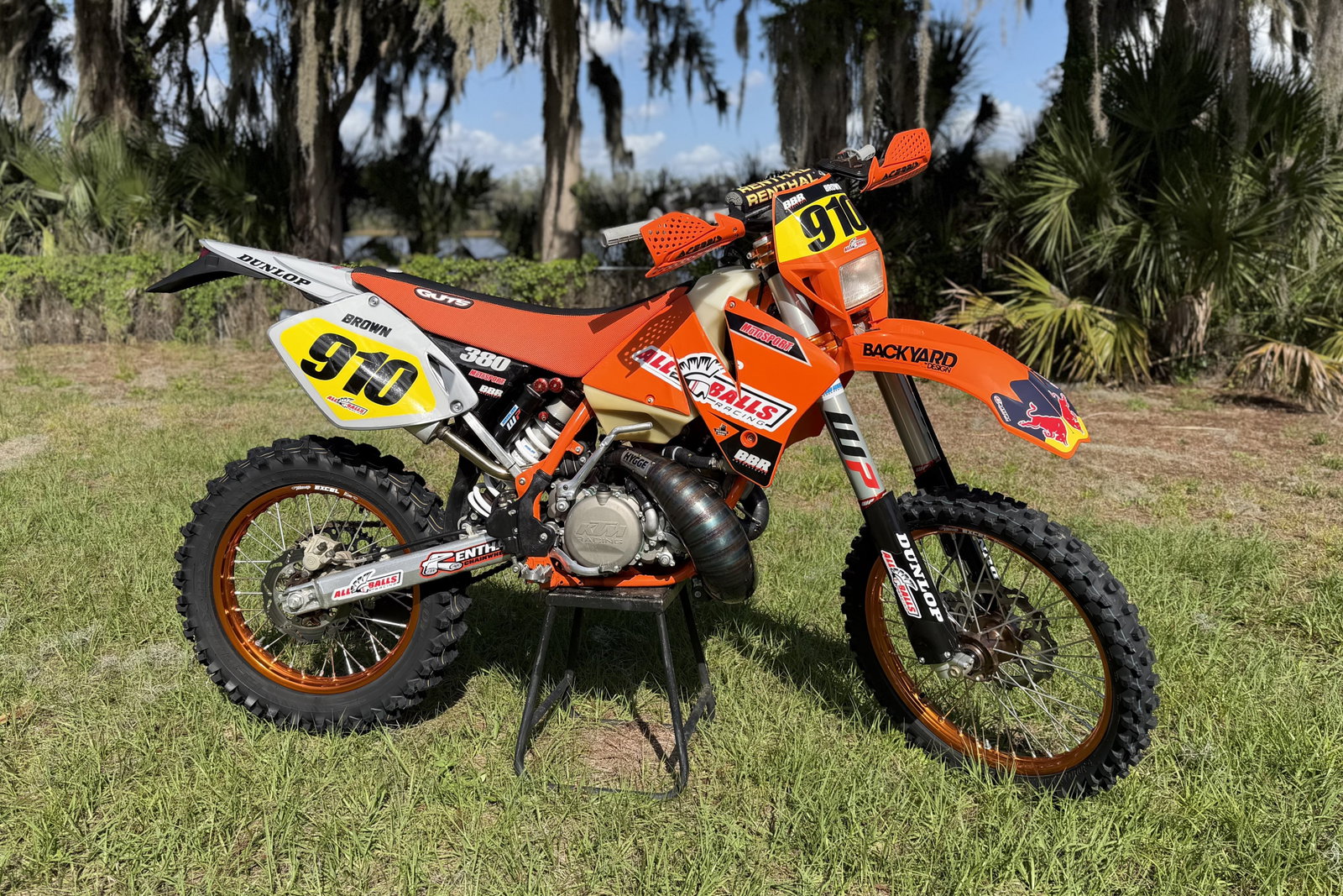 Behind Carson Brown's All Balls Racing KTM 380 