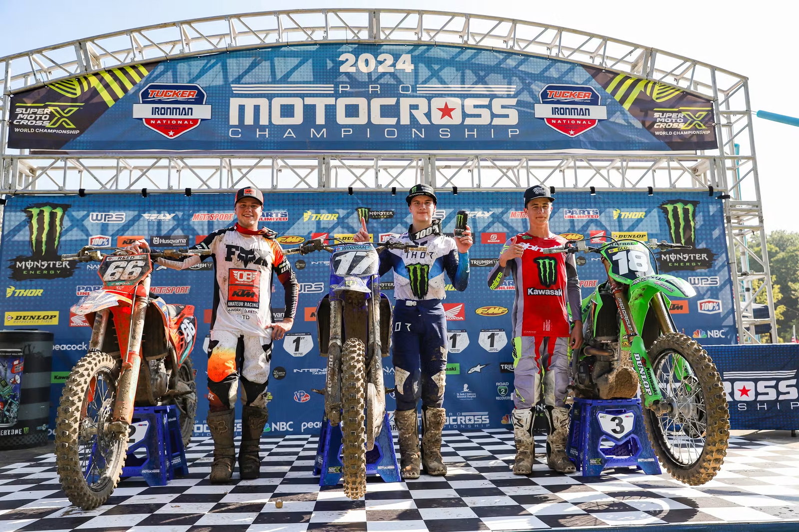 2024 Ironman National MX Sports Scouting Moto Combine overall podium.