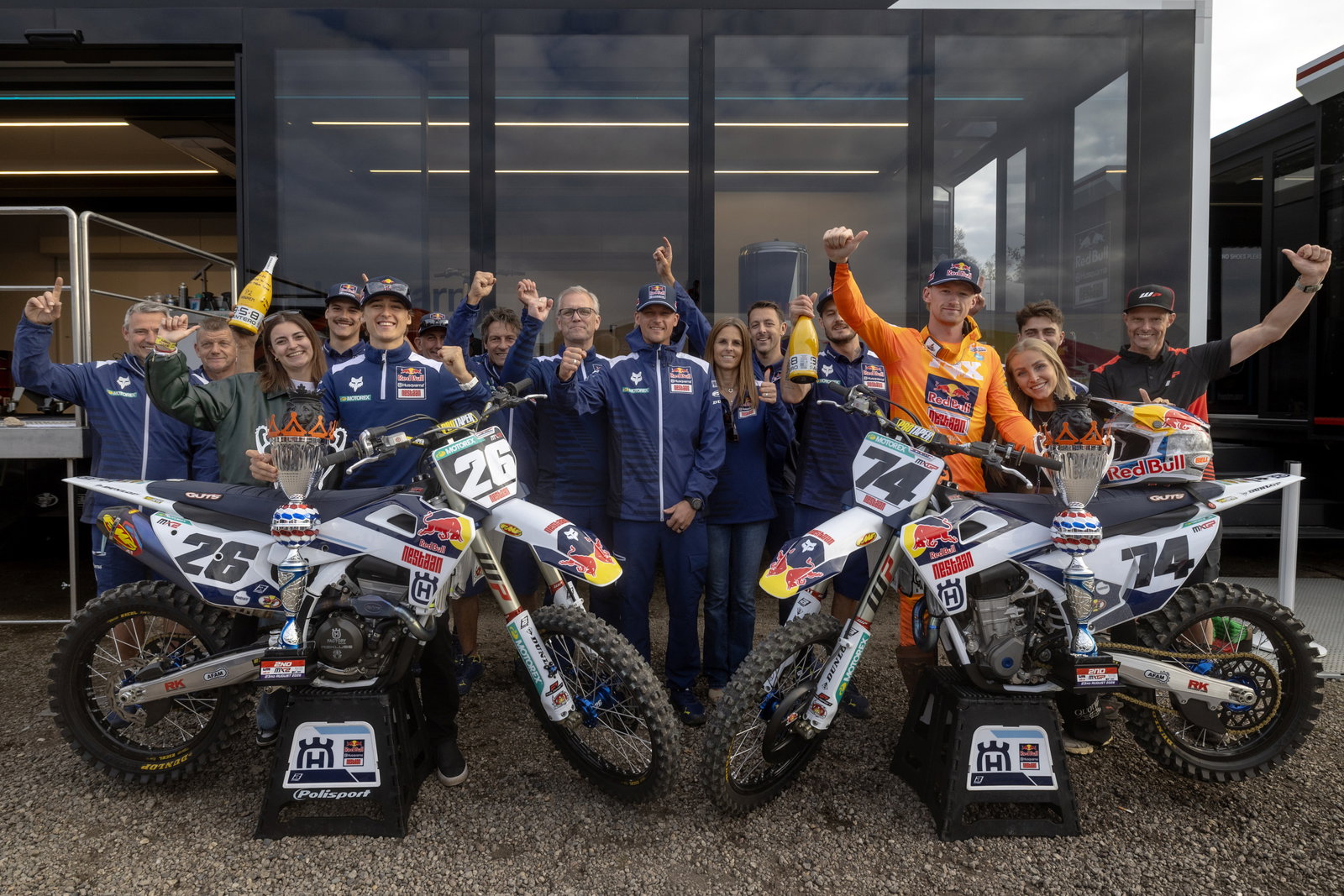 Double podium for the Nestaan Husqvarna Factory Racing team in with Liam Everts (MX2) and Kay de Wolf (MXGP) at round 16 of the 2026 FIM World Championship Motocross in the Netherlands.