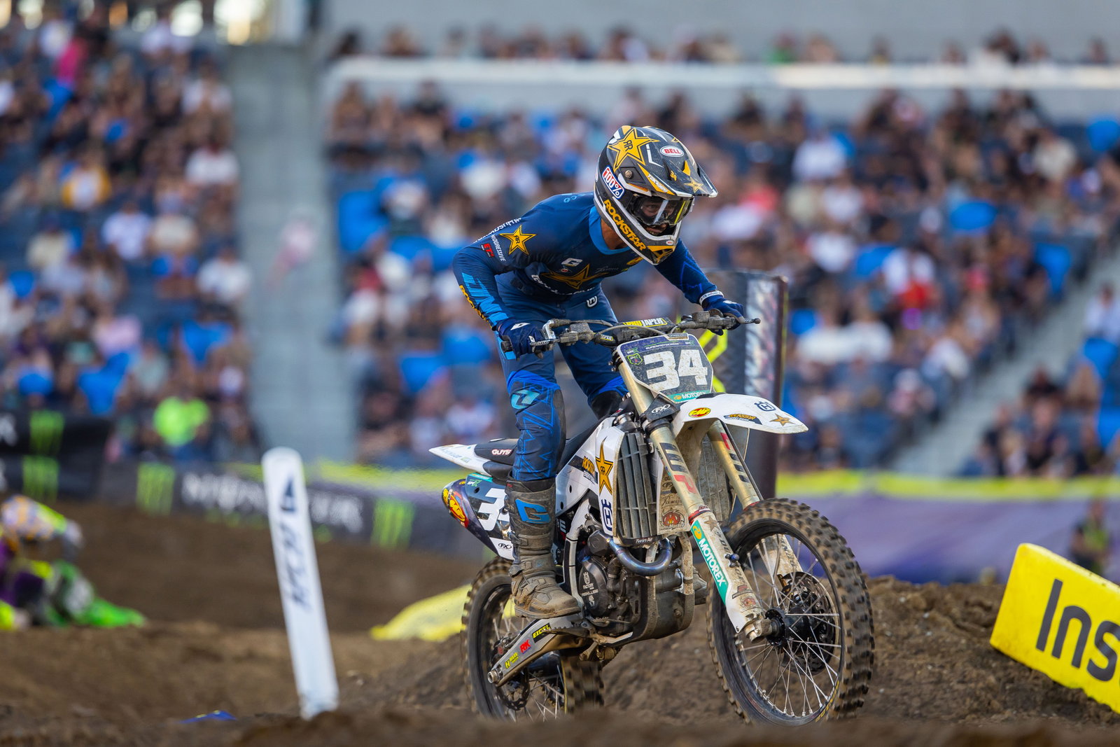 A late-race pass by Rockstar Energy Husqvarna Factory Racing's Ryder DiFrancesco in Moto 2 moved him from off the podium into the runner-up spot.