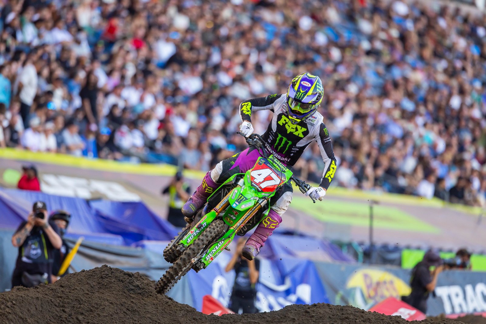 Monster Energy Pro Circuit Kawasaki's Levi Kitchen overcame a slow start in the first moto to take a convincing second moto win and retain the points lead.