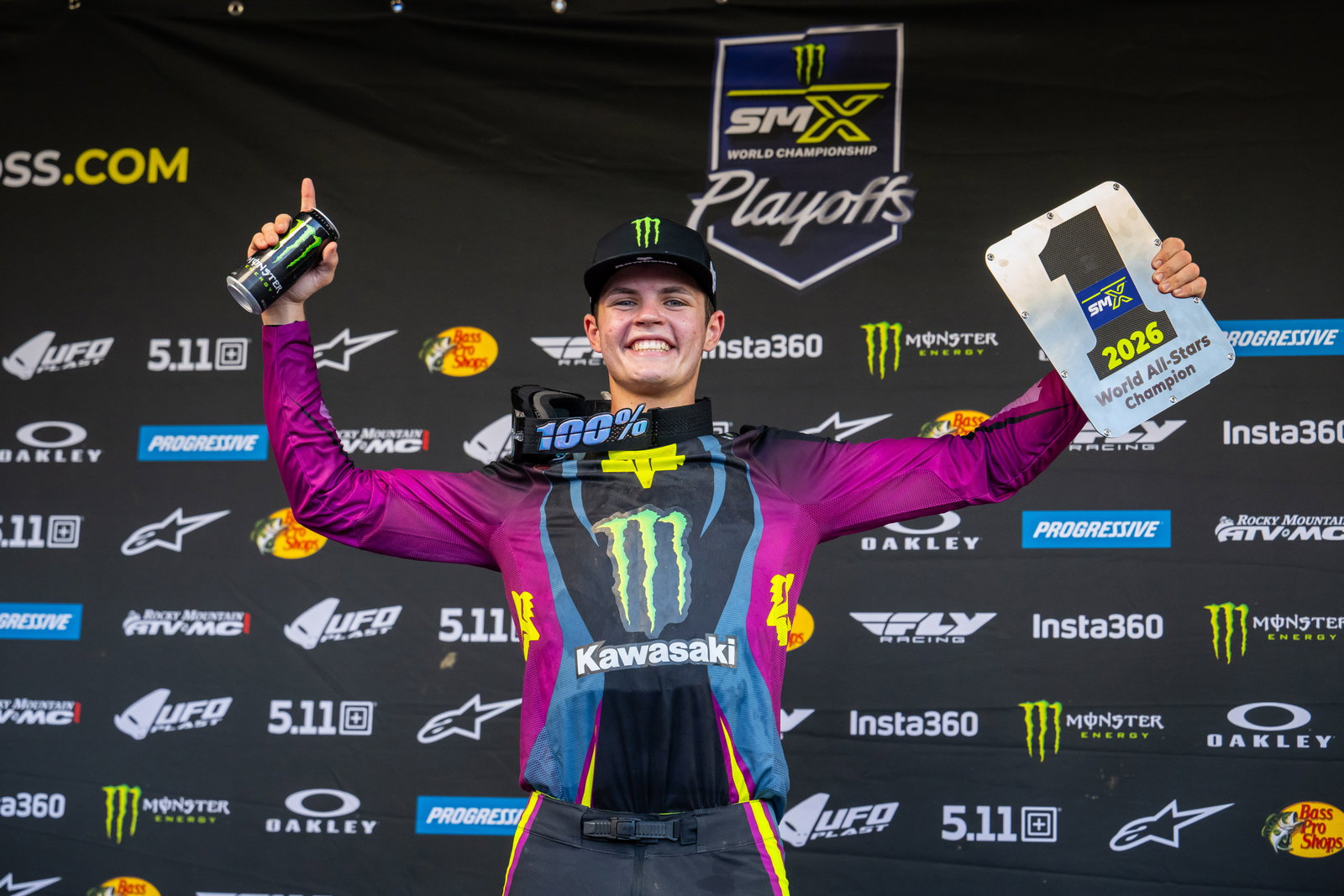 Monster Energy Kawasaki Team Green's Kade Johnson followed up last week's win with a runner-up finish to capture the SMX Next World All-Stars Championship.