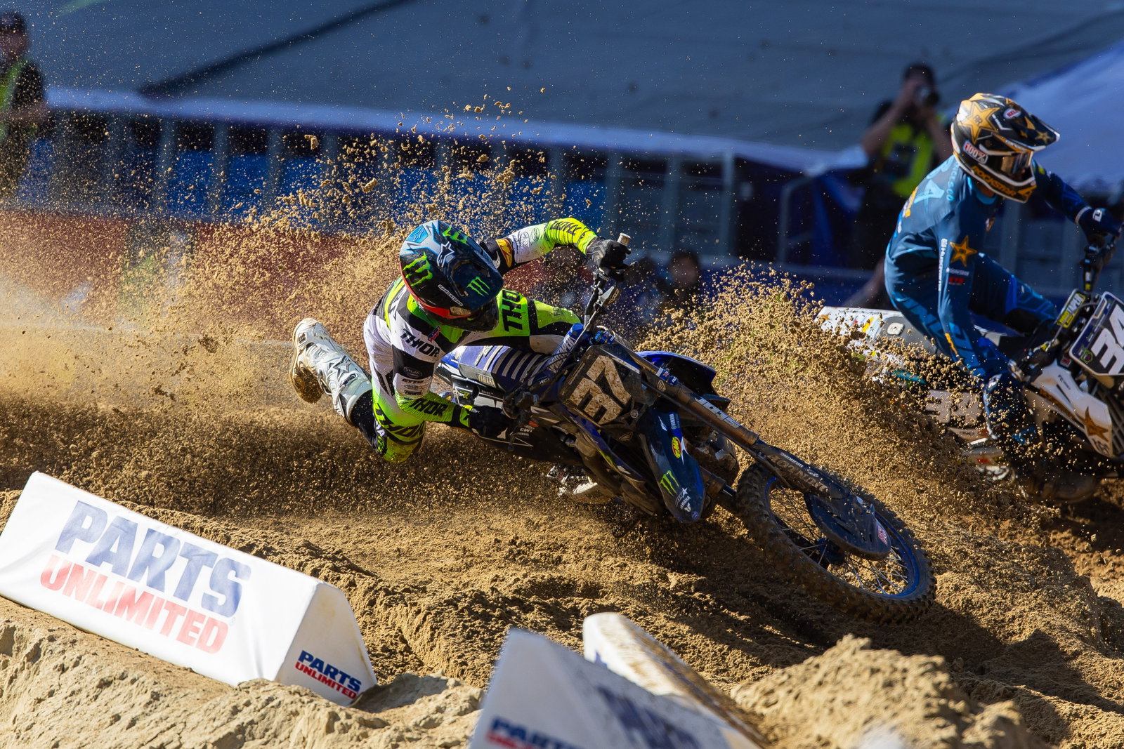 Cole Davies had two crashes over the weekend, although this isn't the one that took him out of action. Haiden Deegan and Jorge Prado also crashed in this spot.
