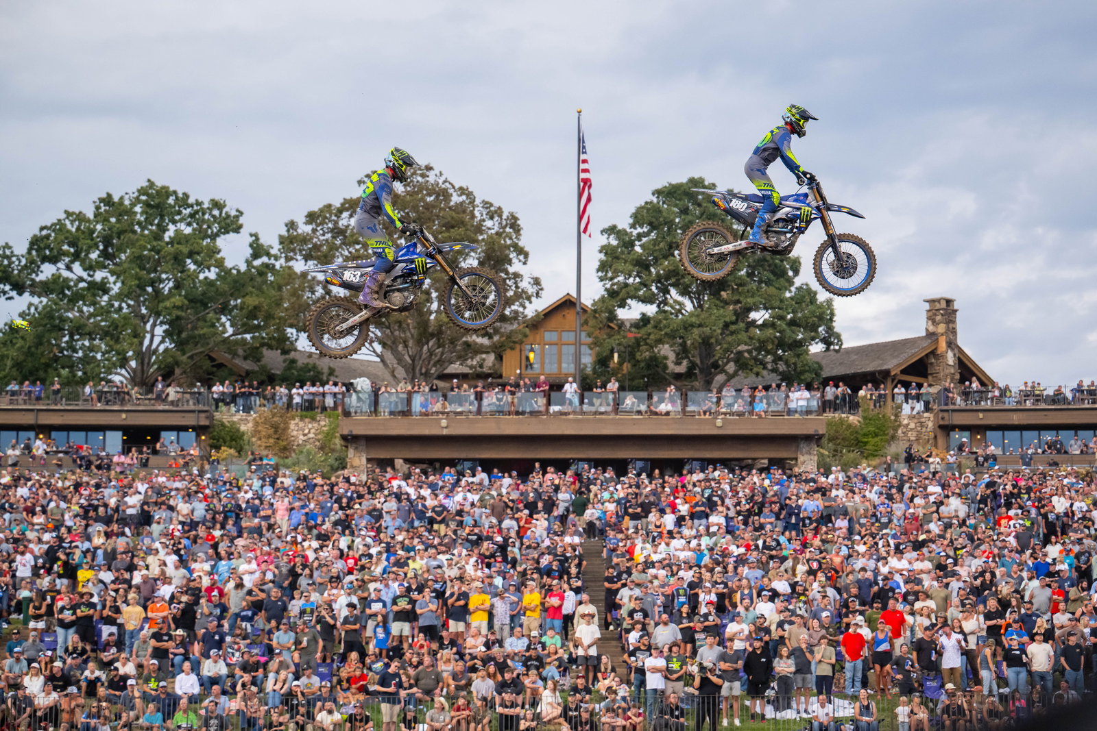 Yamaha teammates Pierce Brown and Landen Gordon racing (to the bank).