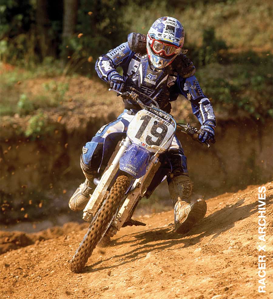 Yamaha’s Doug Henry pilots a Yamaha YZ400F to the 250 Class title, marking the first time a four-stroke motorcycle won a major AMA Motocross title, ushering in a new era in racing.