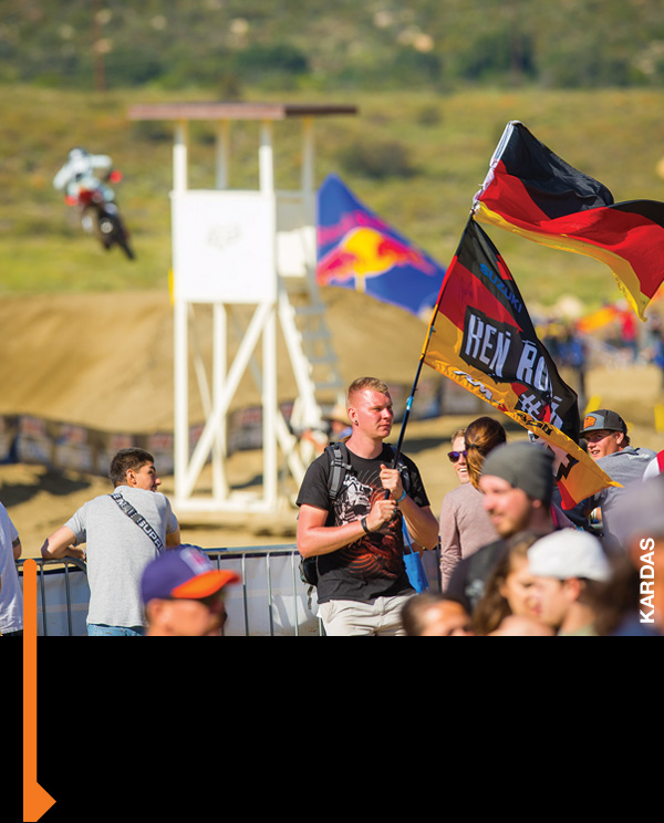 These enthusiastic Roczen fans brought their flags from Germany.