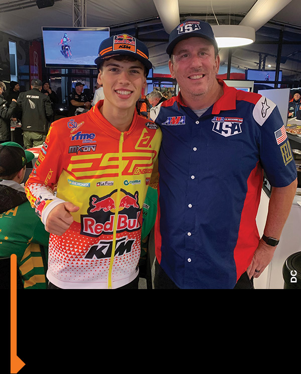Jorge Prado and Jeff Canfield at the Alpinestars after-party. 