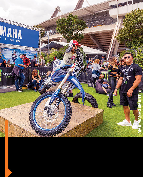 Josh Hill was back and his bike on display in Auckland.